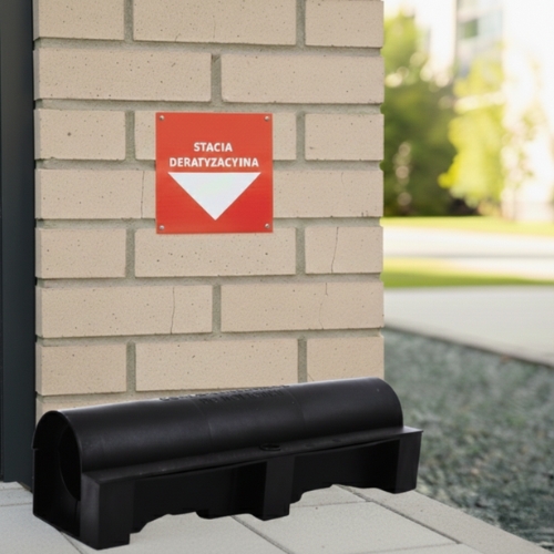 NAKLEJKA OSTRZEGAWCZA NA ŚCIANĘ „STACJA DERATYZACYJNA”