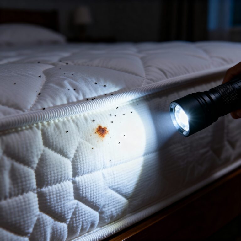 4 sygnały, że masz w domu pluskwy 10 Ślady pluskiew na materacu