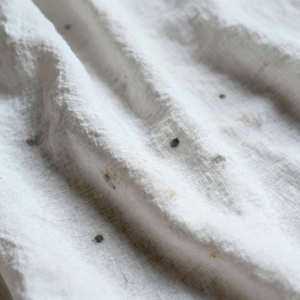 Odchody pluskiew na pościeli